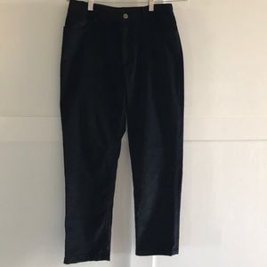 Jenni Kayne slim black corduroy pants.